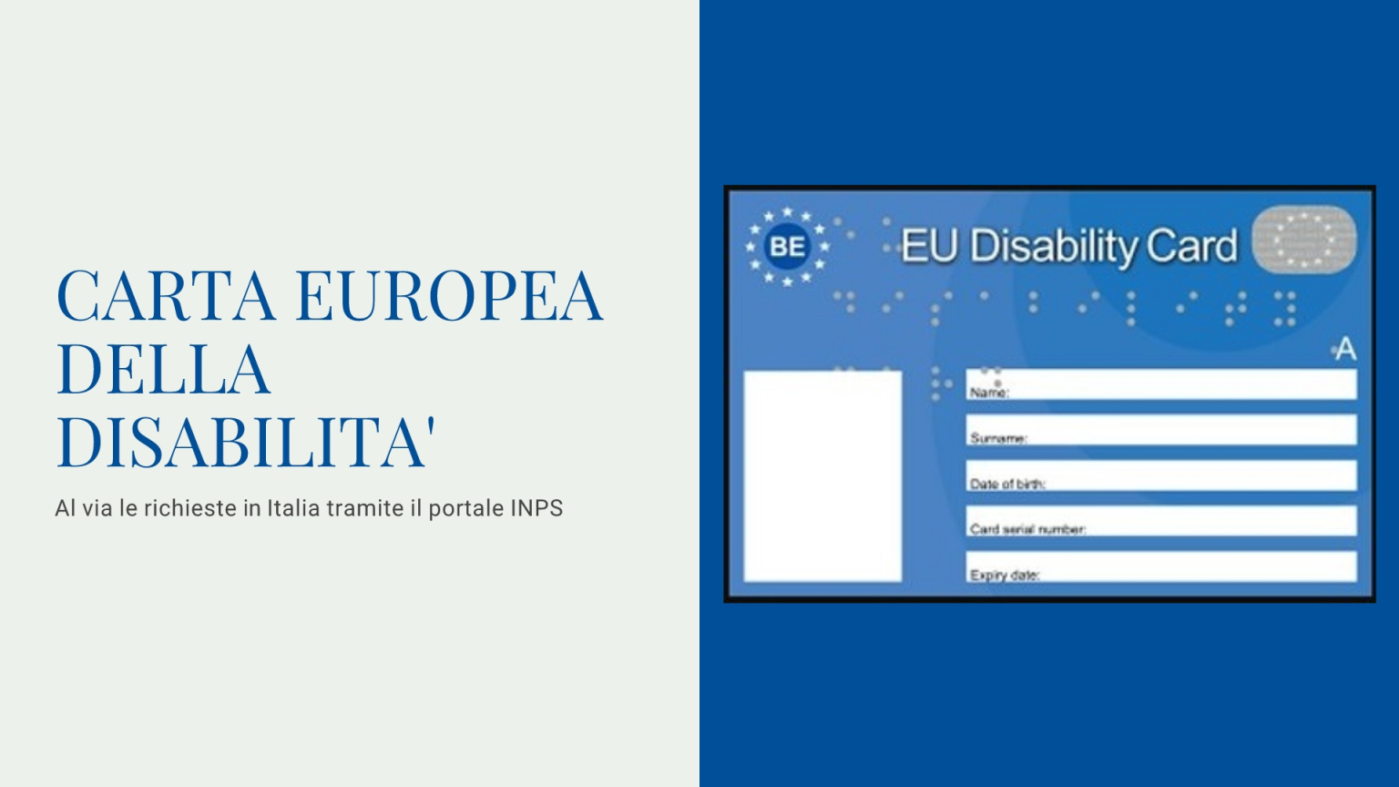 🥇 «Carta Europea Della Disabilità» Al Suo Debutto Anche In Italia